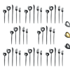 ReaNea Black Silverware Set 40 Pieces, Stainless Steel Flatware Set, Titanium Black Plating Cutlery Set Utensil Sets Service for 8