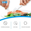 EDI Disposable Plastic Cutlery Set,70 Forks,70 Knives,70 Spoons, White, 210 Count